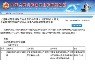 奇瑞新能源前8月銷量同比增長(zhǎng)231%，加速布局道路機(jī)動(dòng)車輛生產(chǎn)
